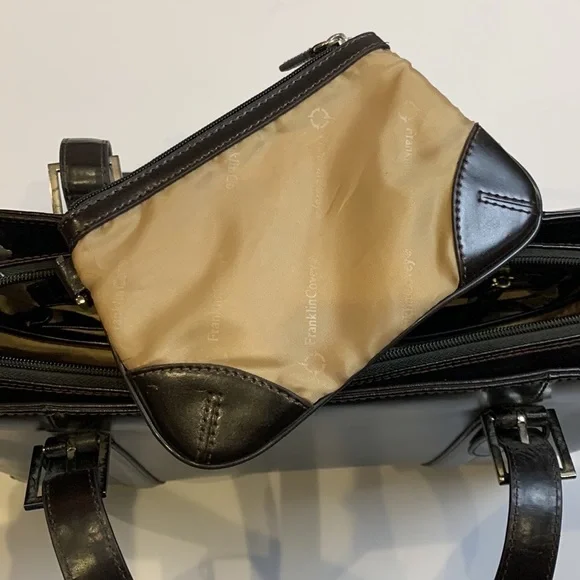 Franklin Covey Brown Leather Laptop Tablet Briefcase - Picture 6 of 16